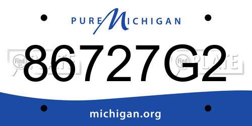 86727G2 Michigan License Plate