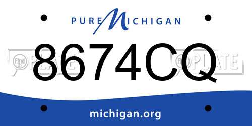 8674CQ Michigan License Plate