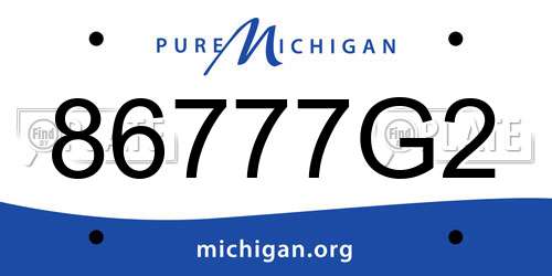 86777G2 Michigan License Plate