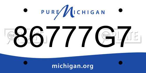 86777G7 Michigan License Plate