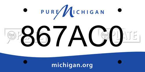 867AC0 Michigan License Plate