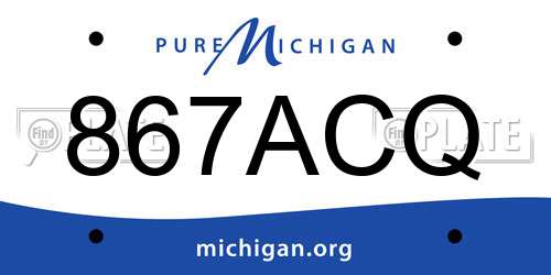 867ACQ Michigan License Plate
