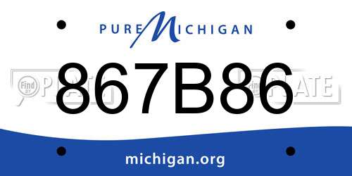 867B86 Michigan License Plate