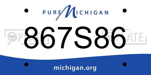 867S86 Michigan License Plate
