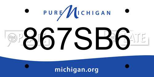 867SB6 Michigan License Plate