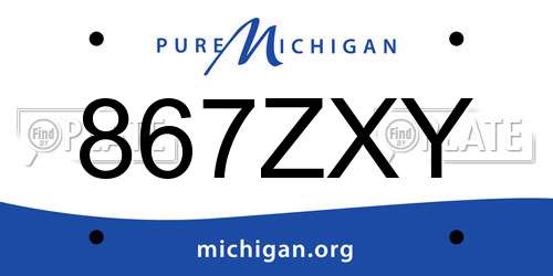 867ZXY Michigan License Plate