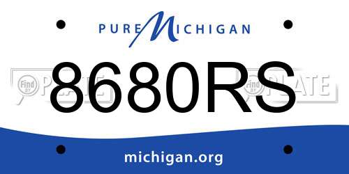 8680RS Michigan License Plate