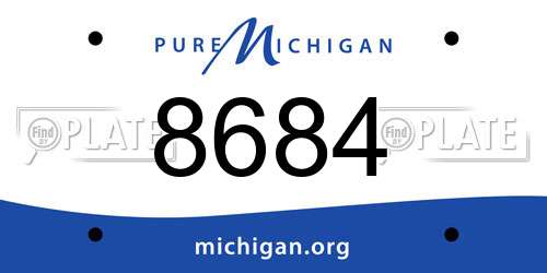8684 Michigan License Plate