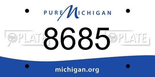 8685 Michigan License Plate
