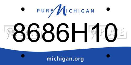 8686H10 Michigan License Plate