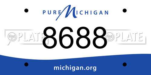 8688 Michigan License Plate