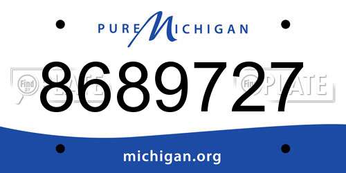 8689727 Michigan License Plate