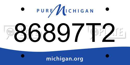 86897T2 Michigan License Plate