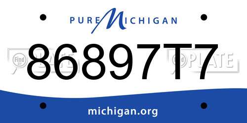 86897T7 Michigan License Plate
