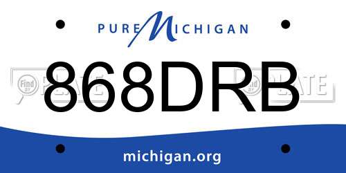 868DRB Michigan License Plate
