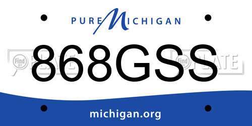 868GSS Michigan License Plate