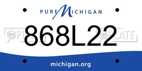 868L22 Michigan License Plate