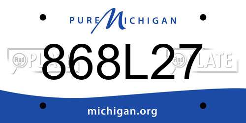 868L27 Michigan License Plate