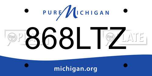 868LTZ Michigan License Plate