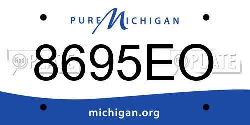 8695EO Michigan License Plate