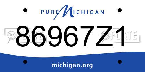 86967Z1 Michigan License Plate