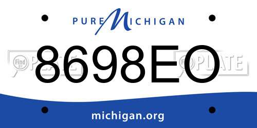 8698EO Michigan License Plate