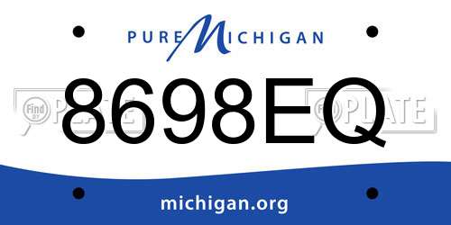 8698EQ Michigan License Plate