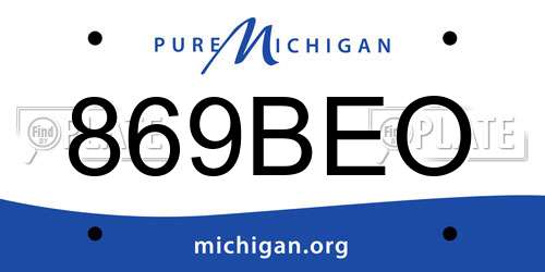869BEO Michigan License Plate