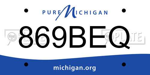 869BEQ Michigan License Plate