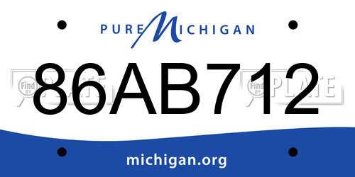 86AB712 Michigan License Plate