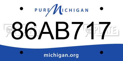 86AB717 Michigan License Plate