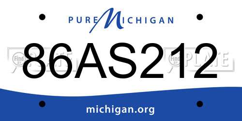 86AS212 Michigan License Plate
