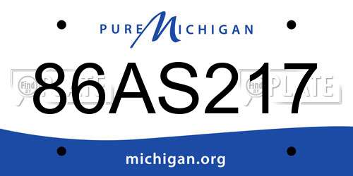 86AS217 Michigan License Plate
