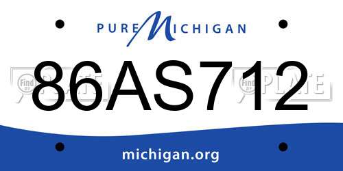 86AS712 Michigan License Plate