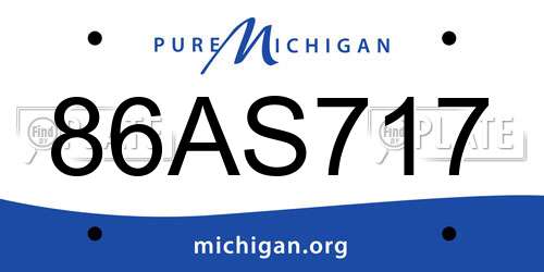 86AS717 Michigan License Plate