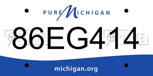 86EG414 Michigan License Plate