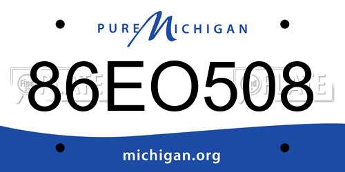 86EO508 Michigan License Plate