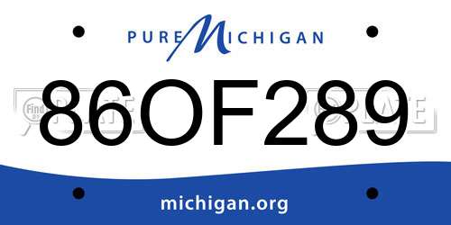 86OF289 Michigan License Plate