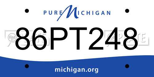 86PT248 Michigan License Plate
