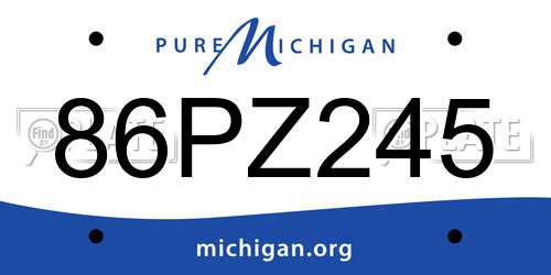 86PZ245 Michigan License Plate
