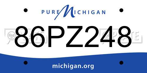 86PZ248 Michigan License Plate