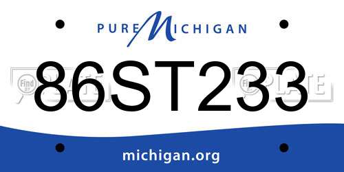 86ST233 Michigan License Plate