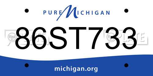 86ST733 Michigan License Plate