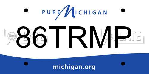 86TRMP Michigan License Plate