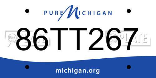 86TT267 Michigan License Plate
