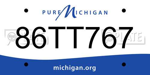 86TT767 Michigan License Plate
