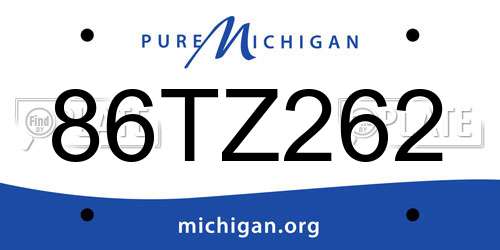86TZ262 Michigan License Plate
