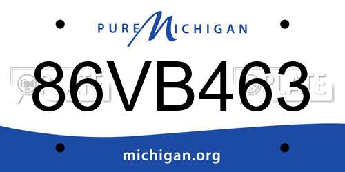 86VB463 Michigan License Plate