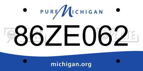 86ZE062 Michigan License Plate