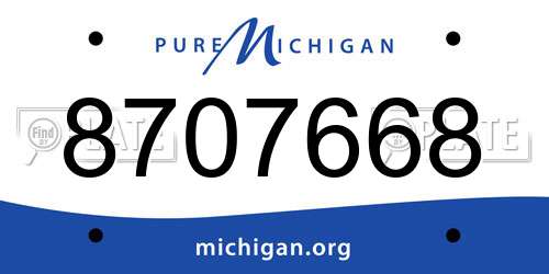8707668 Michigan License Plate